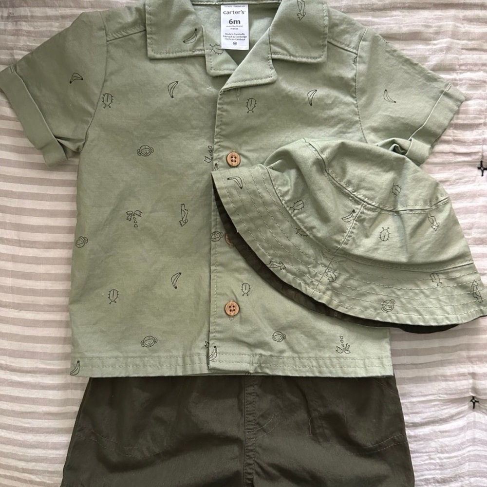 Carter's Olive Green Baby Outfit 3 piece